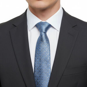 Men's DKNY Blue Geometric Silk Neck Tie